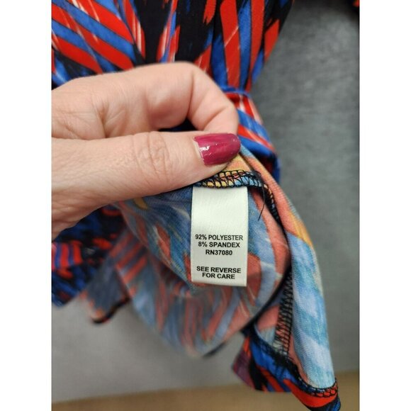 Cato Womens Multicolor Chevron Print Tunic Top 18/20 3/4 Sleeves Lightweight & S - Picture 3 of 5